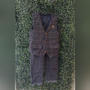 Plaid Vest and Pants Set